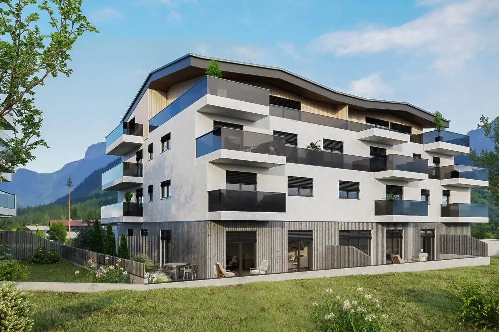 KITZIMMO-Grundstück mit Baugenehmigung für 15 Wohnungen & 1 Geschäft - Immobilien St. Ulrich.